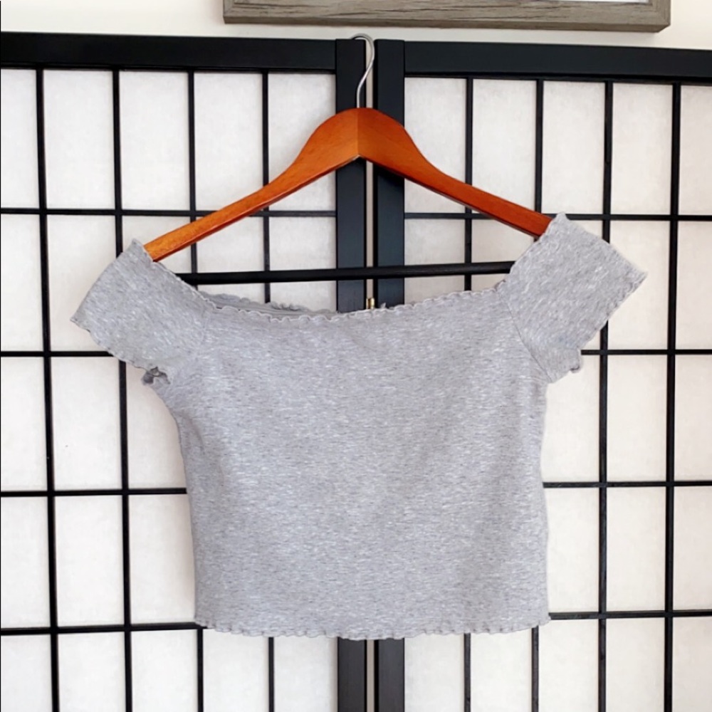 Grey off the shoulder top